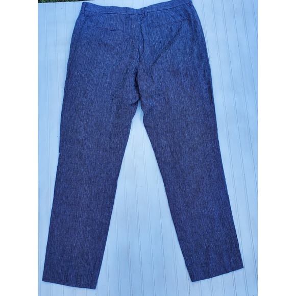 J. Crew Thompson Mens 100% Linen Pants Blue Size 36x34 Fits 36x32 - Picture 5 of 6